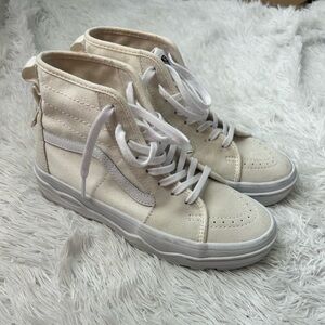 Vans, Size 7.5, Beige, Worn
